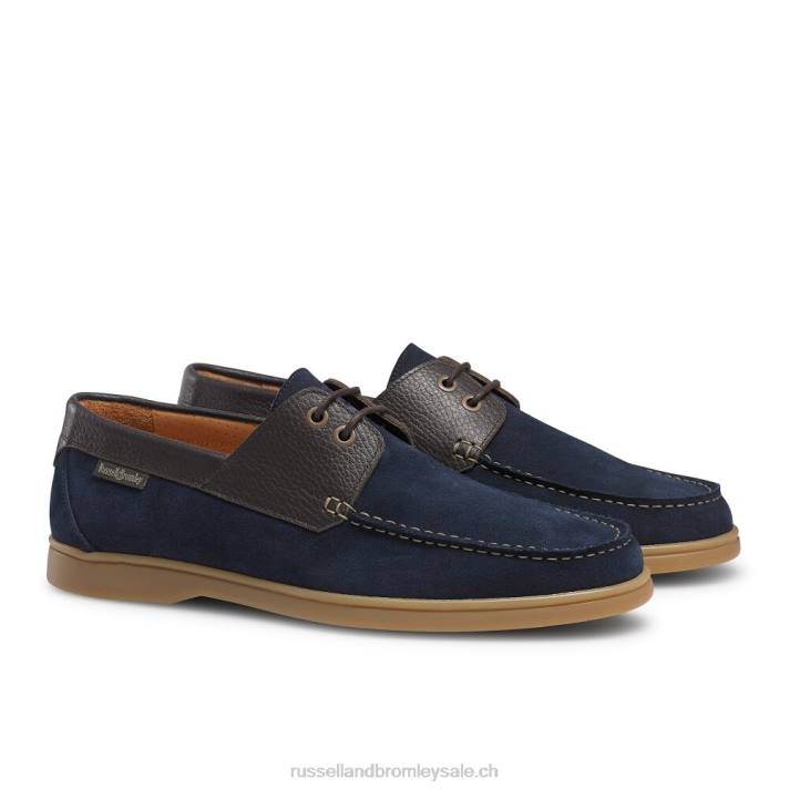 bleu 8BN6485 Hommes Russell And Bromley chaussure de pont midway premium