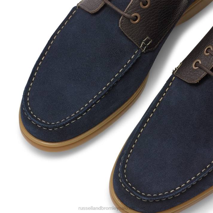 bleu 8BN6485 Hommes Russell And Bromley chaussure de pont midway premium