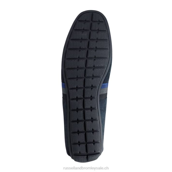 bleu 8BN6495 Hommes Russell And Bromley mocassins de conduite doux