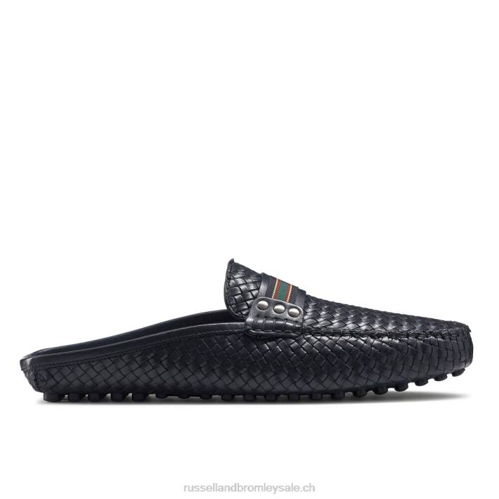 bleu 8BN6500 Hommes Russell And Bromley mocassins sans dossier cabriolet