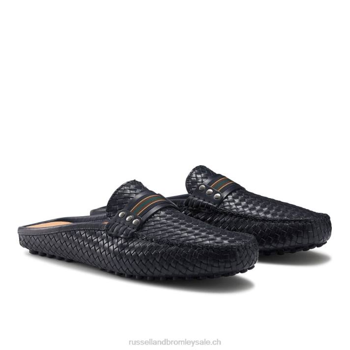 bleu 8BN6500 Hommes Russell And Bromley mocassins sans dossier cabriolet