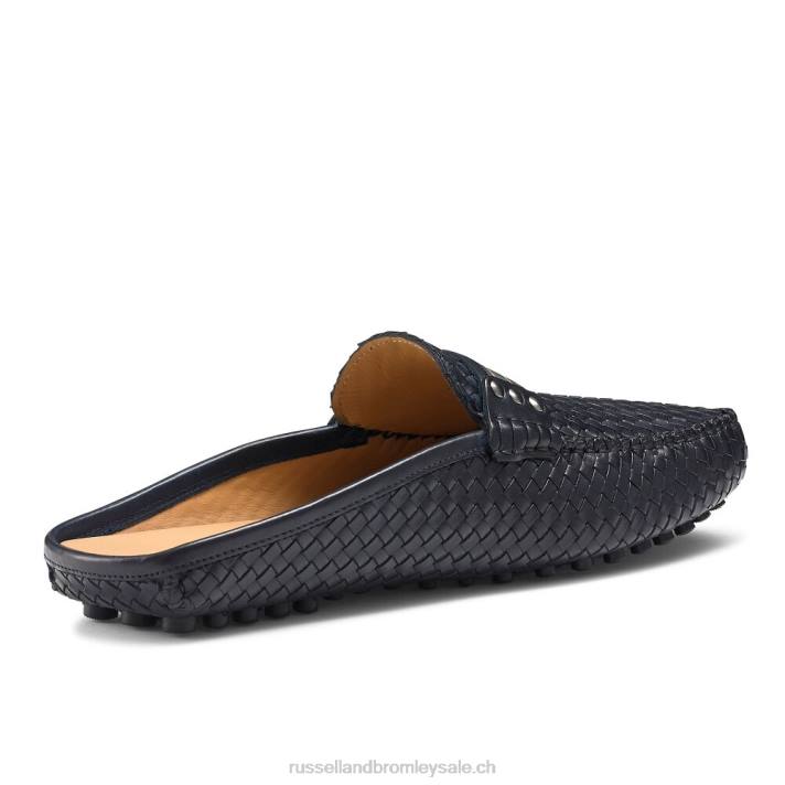 bleu 8BN6500 Hommes Russell And Bromley mocassins sans dossier cabriolet