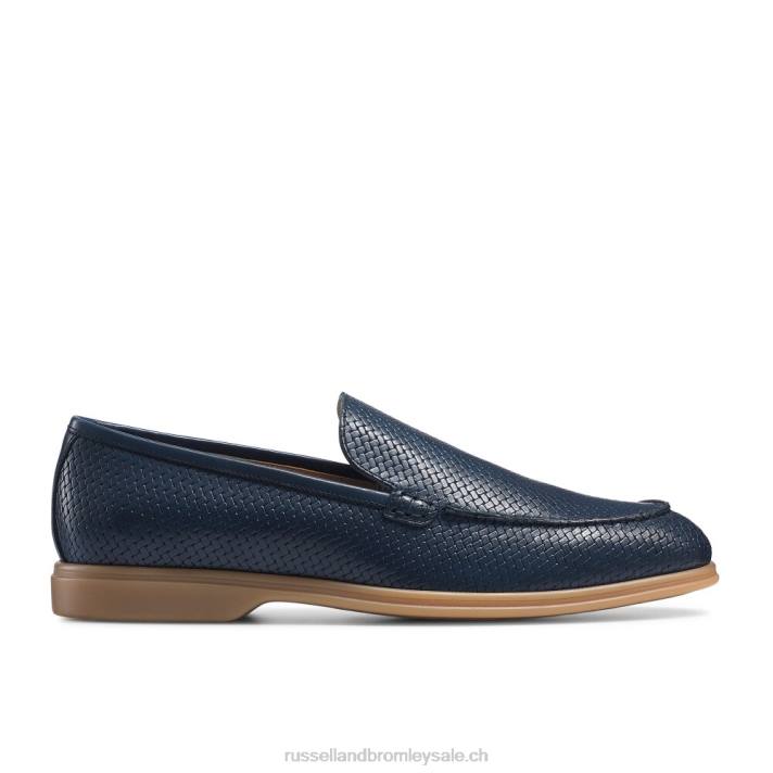 bleu 8BN6567 Hommes Russell And Bromley zeno tissage tampon à enfiler