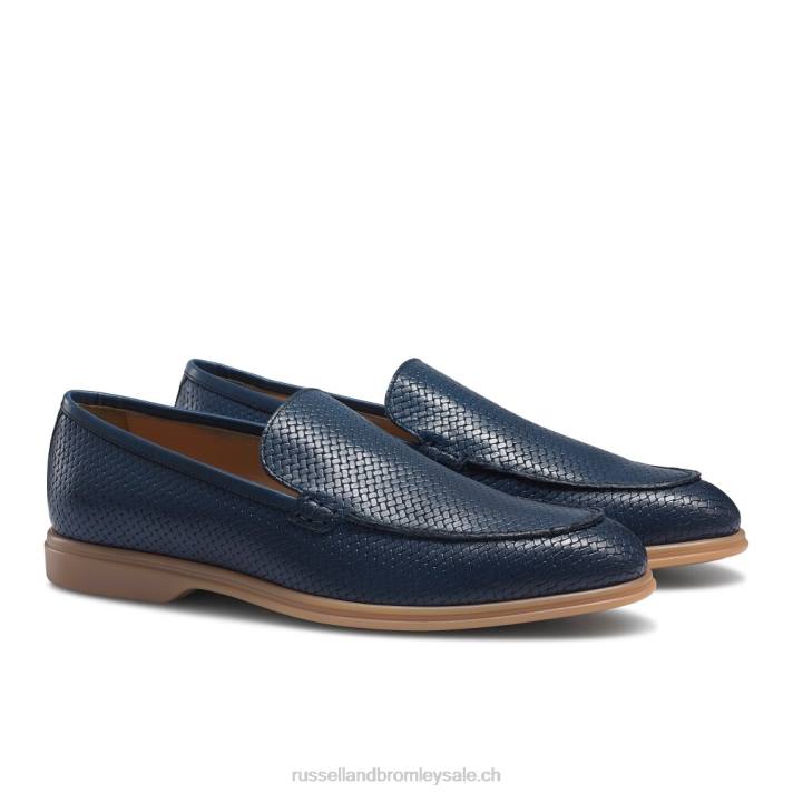 bleu 8BN6567 Hommes Russell And Bromley zeno tissage tampon à enfiler