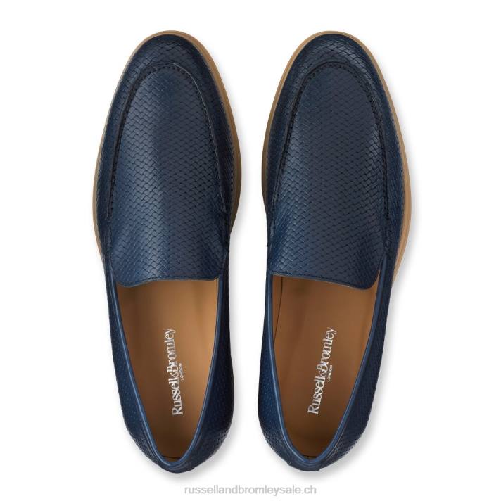 bleu 8BN6567 Hommes Russell And Bromley zeno tissage tampon à enfiler