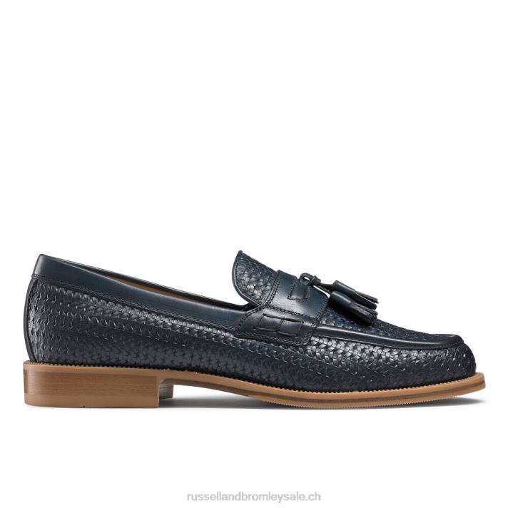 bleu 8BN6575 Hommes Russell And Bromley keeble 4 mocassins universitaires à pampilles