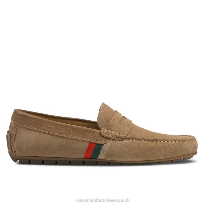 bronzer 8BN6488 Hommes Russell And Bromley mocassins de conduite doux