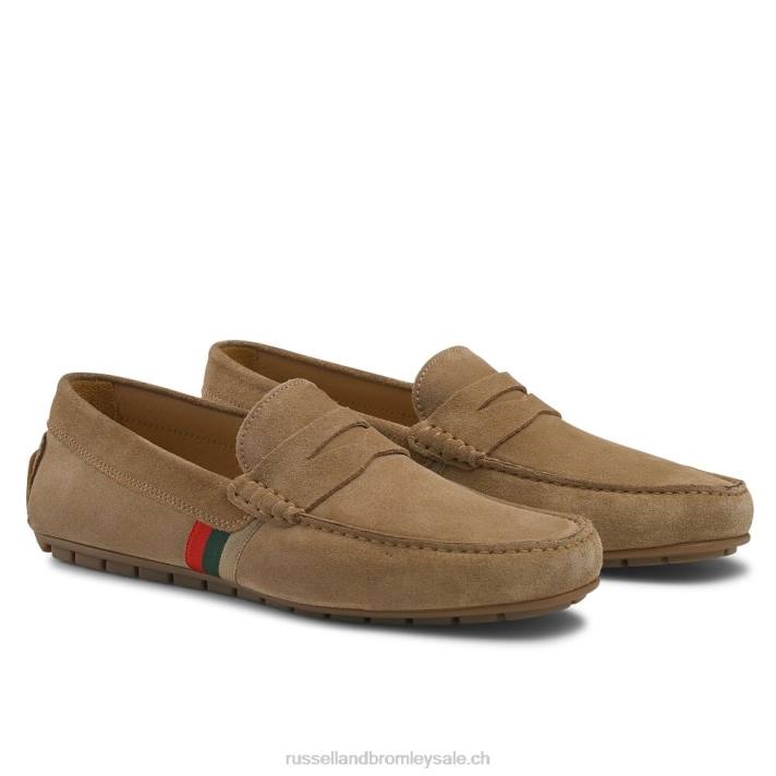 bronzer 8BN6488 Hommes Russell And Bromley mocassins de conduite doux