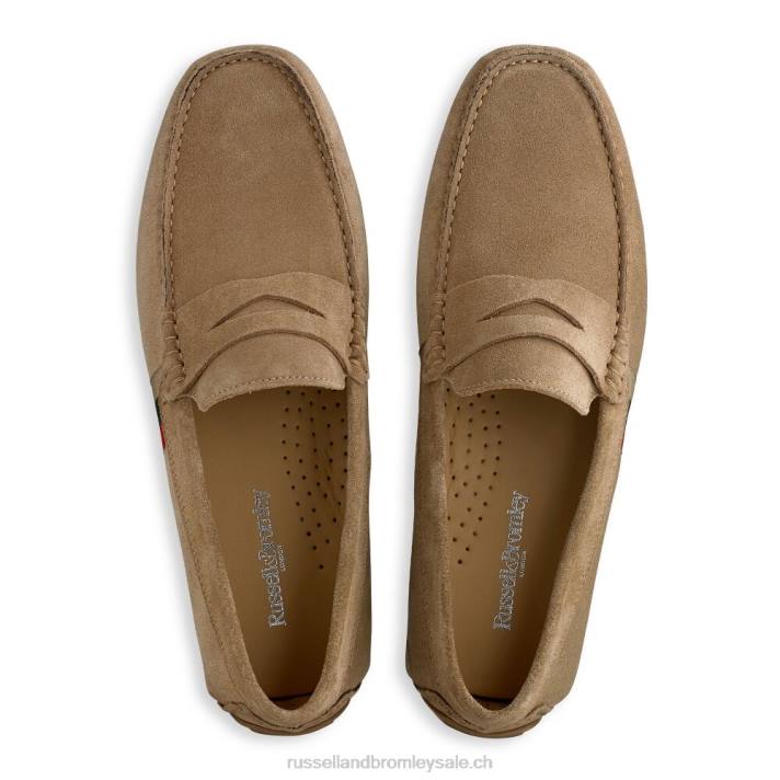 bronzer 8BN6488 Hommes Russell And Bromley mocassins de conduite doux