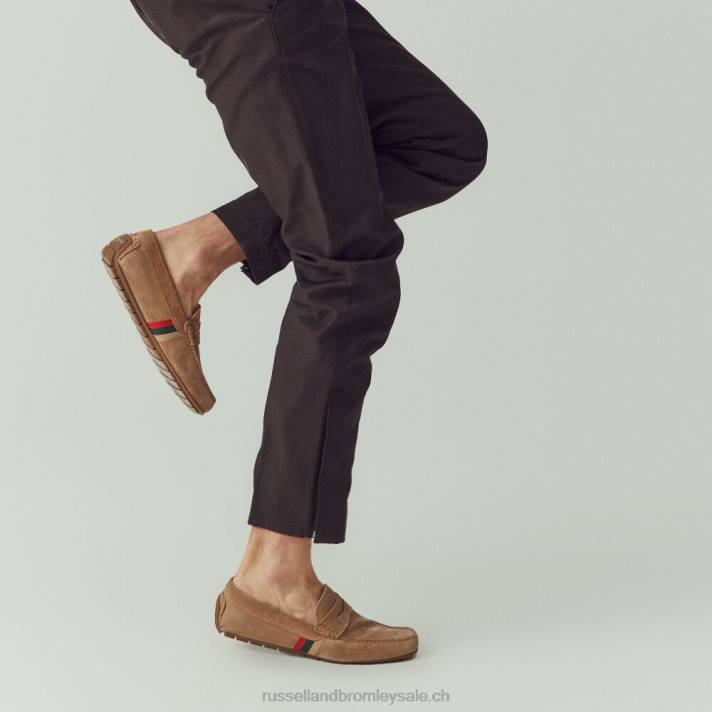 bronzer 8BN6488 Hommes Russell And Bromley mocassins de conduite doux