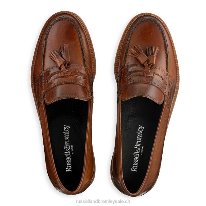 bronzer 8BN6548 Hommes Russell And Bromley keeble 3 mocassins universitaires à pampilles