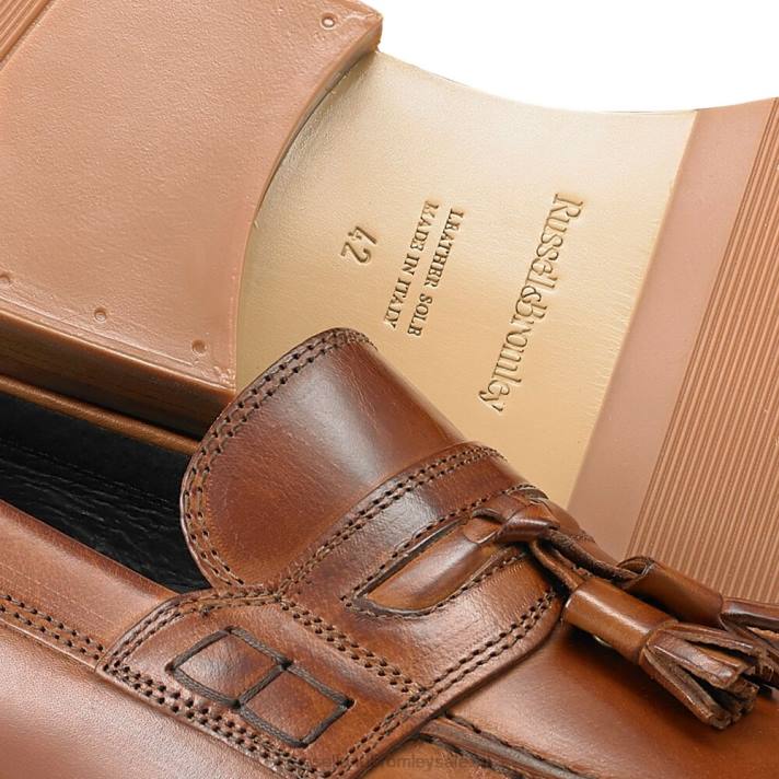 bronzer 8BN6548 Hommes Russell And Bromley keeble 3 mocassins universitaires à pampilles