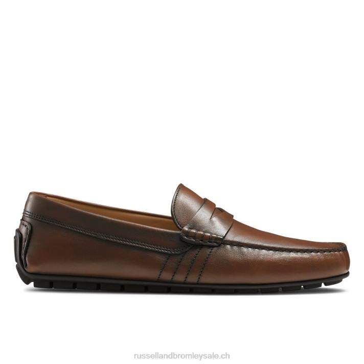 brun 8BN6487 Hommes Russell And Bromley pilote d'usure douce