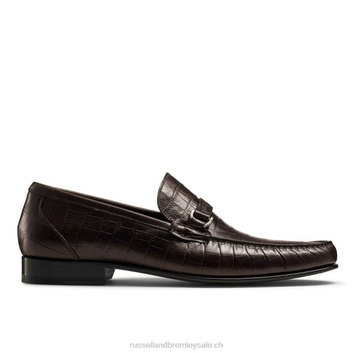 brun 8BN6498 Hommes Russell And Bromley mocassin à enfiler élite