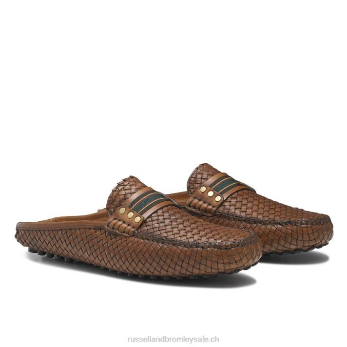 brun 8BN6501 Hommes Russell And Bromley mocassins sans dossier cabriolet