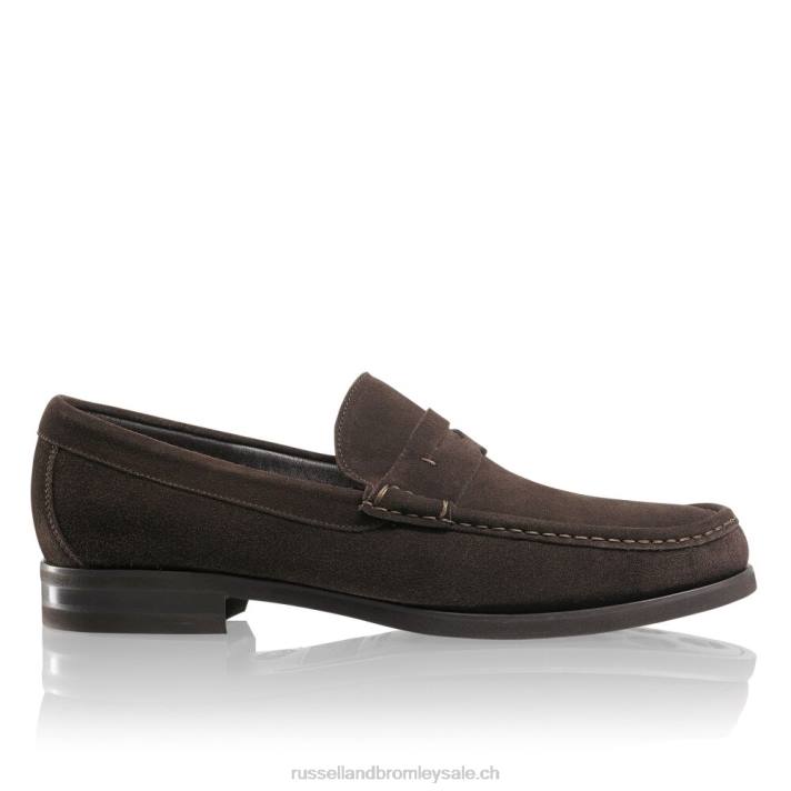 brun 8BN6558 Hommes Russell And Bromley mocassins saturne classiques
