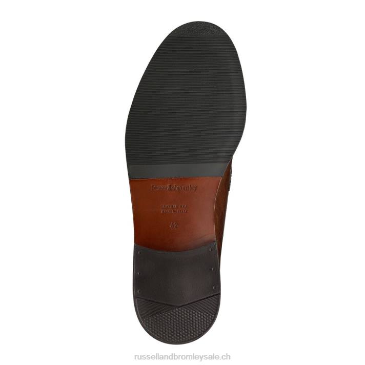 brun 8BN6569 Hommes Russell And Bromley keeble 3 mocassins universitaires à pampilles