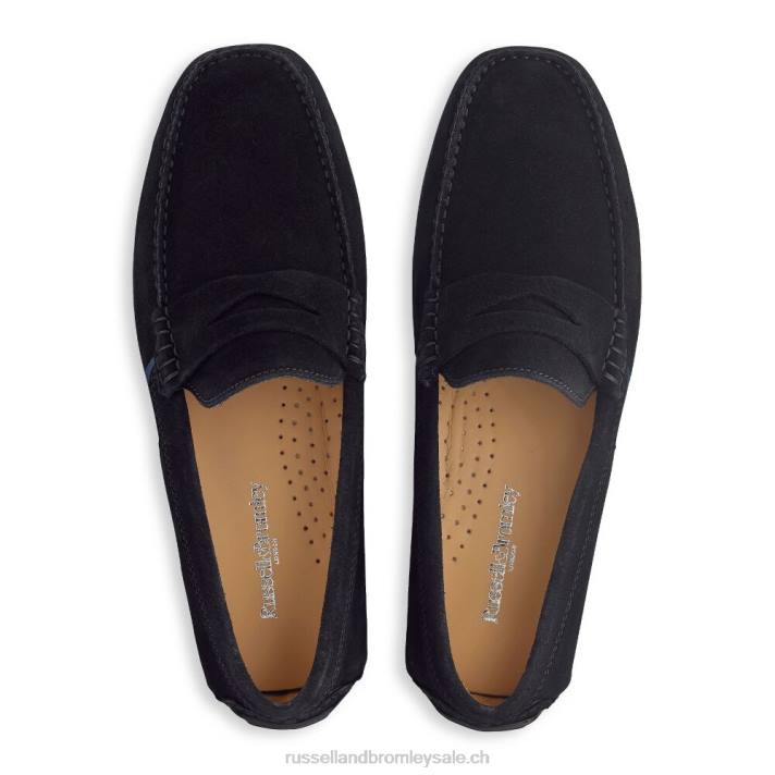 noir 8BN6496 Hommes Russell And Bromley mocassins de conduite doux