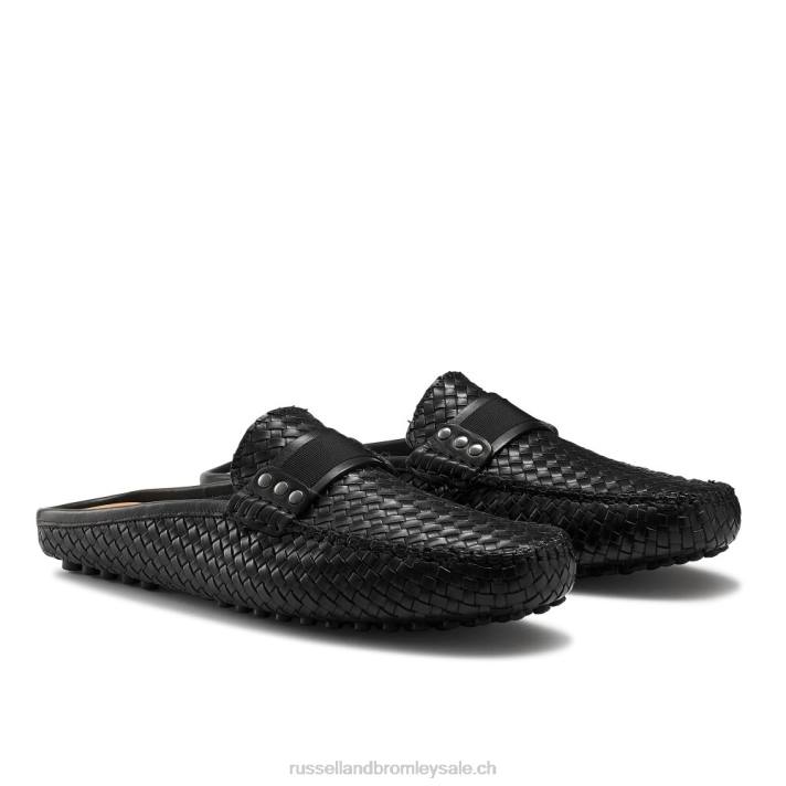 noir 8BN6499 Hommes Russell And Bromley mocassins sans dossier cabriolet