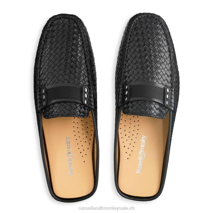 noir 8BN6499 Hommes Russell And Bromley mocassins sans dossier cabriolet