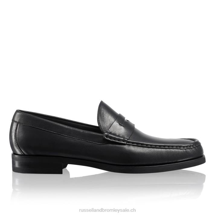 noir 8BN6557 Hommes Russell And Bromley mocassins saturne classiques