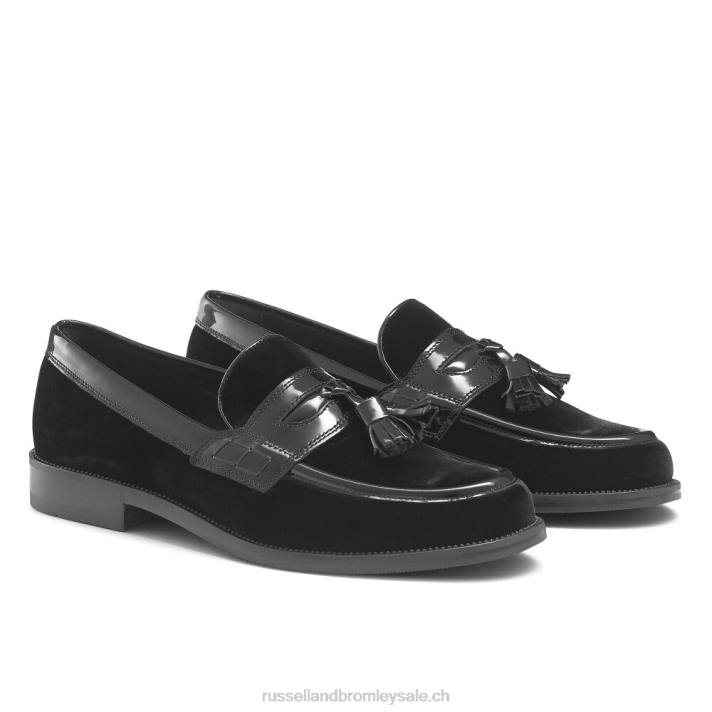 noir 8BN6572 Hommes Russell And Bromley keeble 4 mocassins universitaires à pampilles
