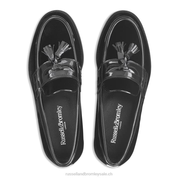 noir 8BN6572 Hommes Russell And Bromley keeble 4 mocassins universitaires à pampilles