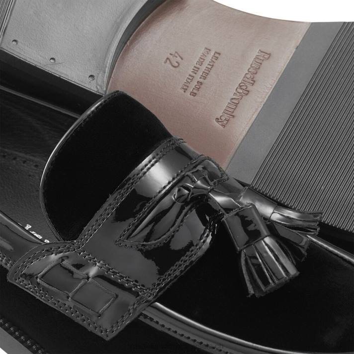 noir 8BN6572 Hommes Russell And Bromley keeble 4 mocassins universitaires à pampilles