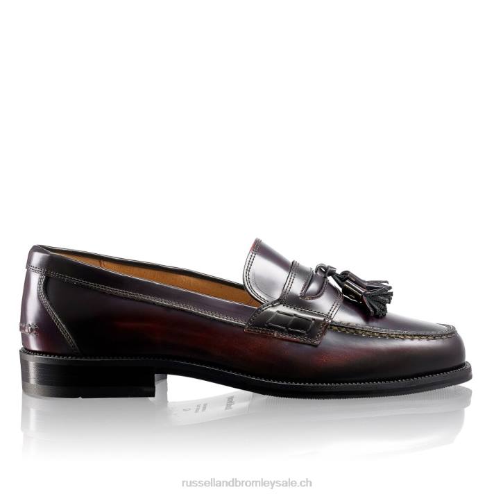 rouge 8BN6556 Hommes Russell And Bromley keeble 3 mocassins universitaires à pampilles