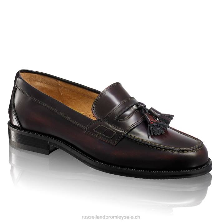 rouge 8BN6556 Hommes Russell And Bromley keeble 3 mocassins universitaires à pampilles
