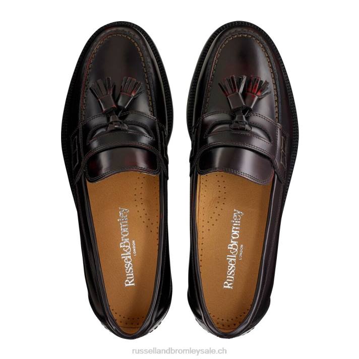 rouge 8BN6556 Hommes Russell And Bromley keeble 3 mocassins universitaires à pampilles